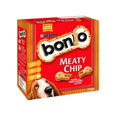 Bonio Dog Treats Meaty Chip Biscuits 375g - GARDEN & PET SUPPLIES