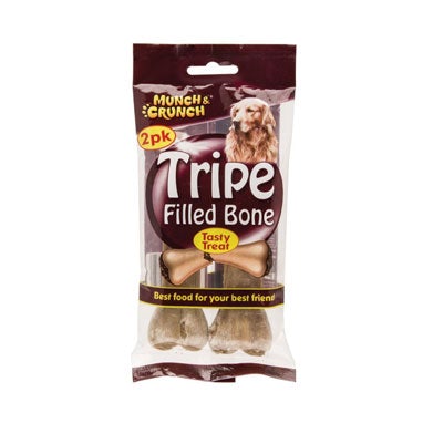 Munch & Crunch Dogs Tripe Filled Bone 2 Pack - GARDEN & PET SUPPLIES