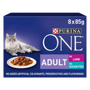 GARDEN & PET SUPPLIES - Purina ONE Adult Wet Cat Food Pouches Fish and Lamb 8 x 85g