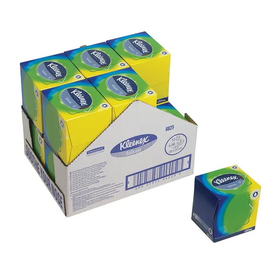 Kleenex Balsam Facial Tissue Cubes 12 Boxes x 56 Tissues