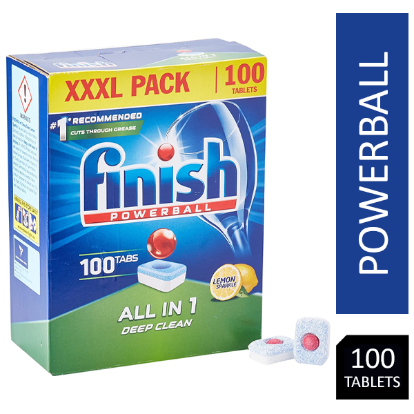 Finish Powerball All In One Lemon Dishwasher Tablets 100's