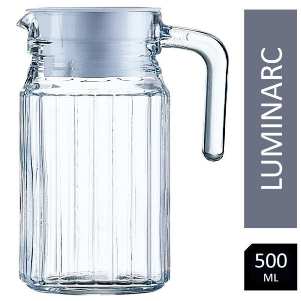 Luminarc Quadro Fridge Jug,Pitcher, Carafe, White Lid 500ml