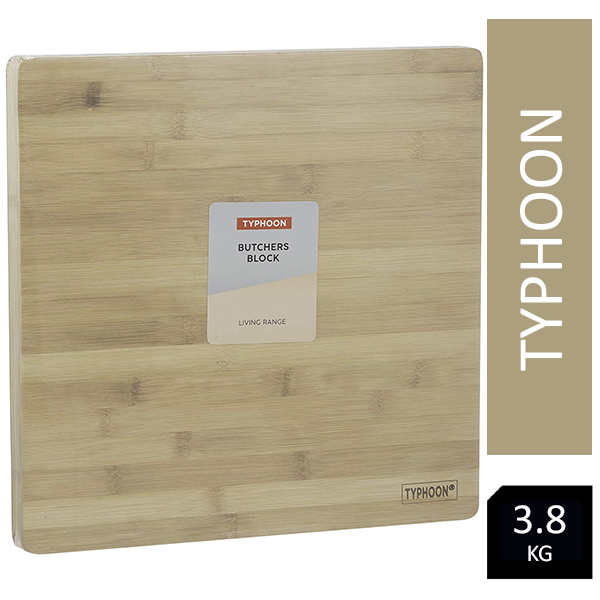 Mason Cash Typhoon 37cm Square Butchers Block Wood Solid 3.8kg