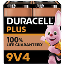 Duracell Plus 9V Battery Alkaline (Pack of 4) 5009826