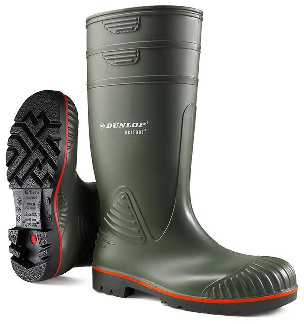 GARDEN & PET SUPPLIES - Dunlop Acifort Black & Red Ribbed Rubber Wellington Boots {All Sizes}