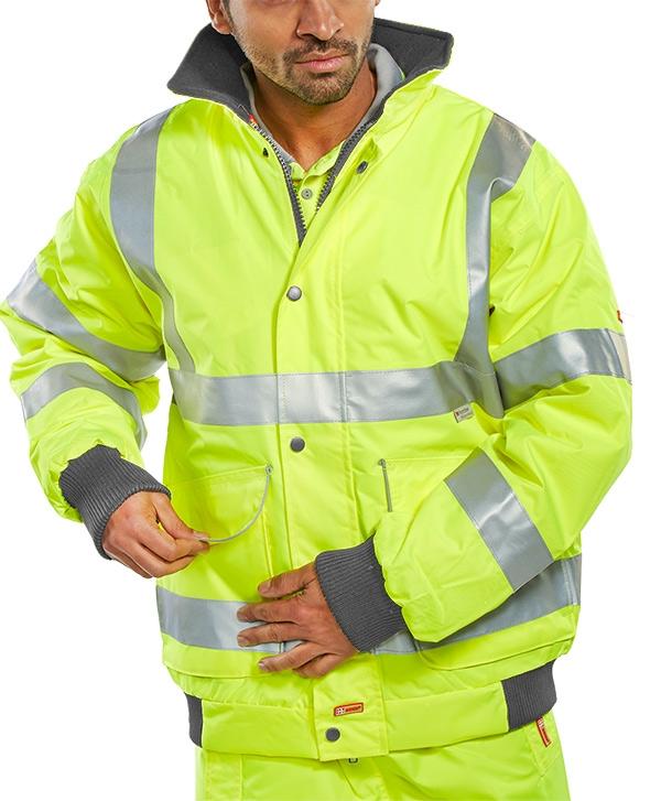 B-Dri Hi-Visibility Super Bomber Jacket BD75SY {All Sizes} - GARDEN & PET SUPPLIES