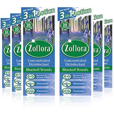 Zoflora Bluebell Woods Concentrated Disinfectant 6 x 500ml {Full Case} - GARDEN & PET SUPPLIES