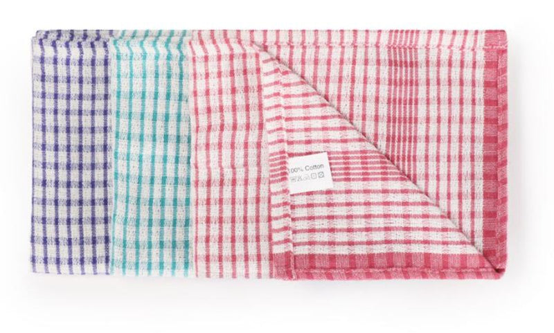 Janit-X Check Design Cotton Tea Towels 430x680mm (Pack of 10)